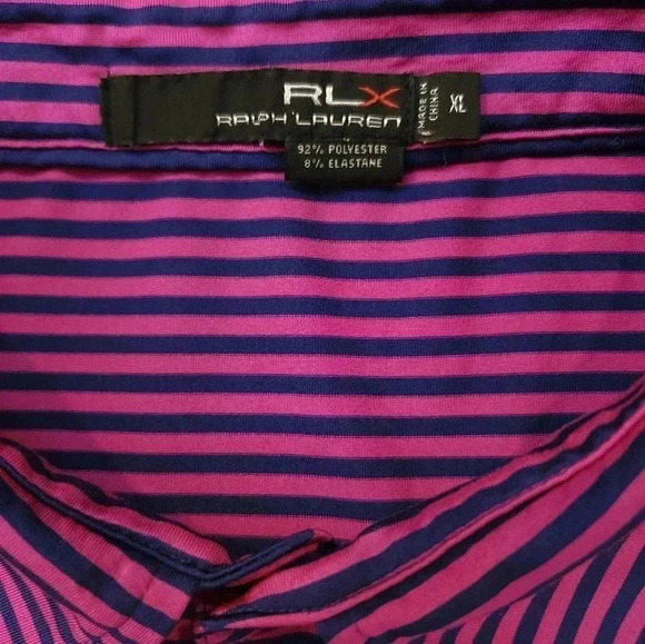 Ralph Lauren RLX Mens Golf Polo Size XL Striped - Picture 2 of 7
